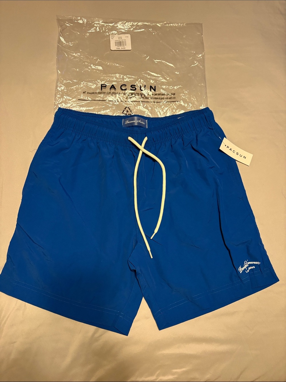 PacSun Royal Blue Swim Shorts with White Drawcord